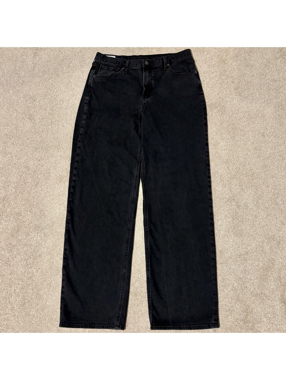 Gap 90s Womens 31 / 12 Loose Mid Rise Jeans Black Denim Wide Leg Grunge